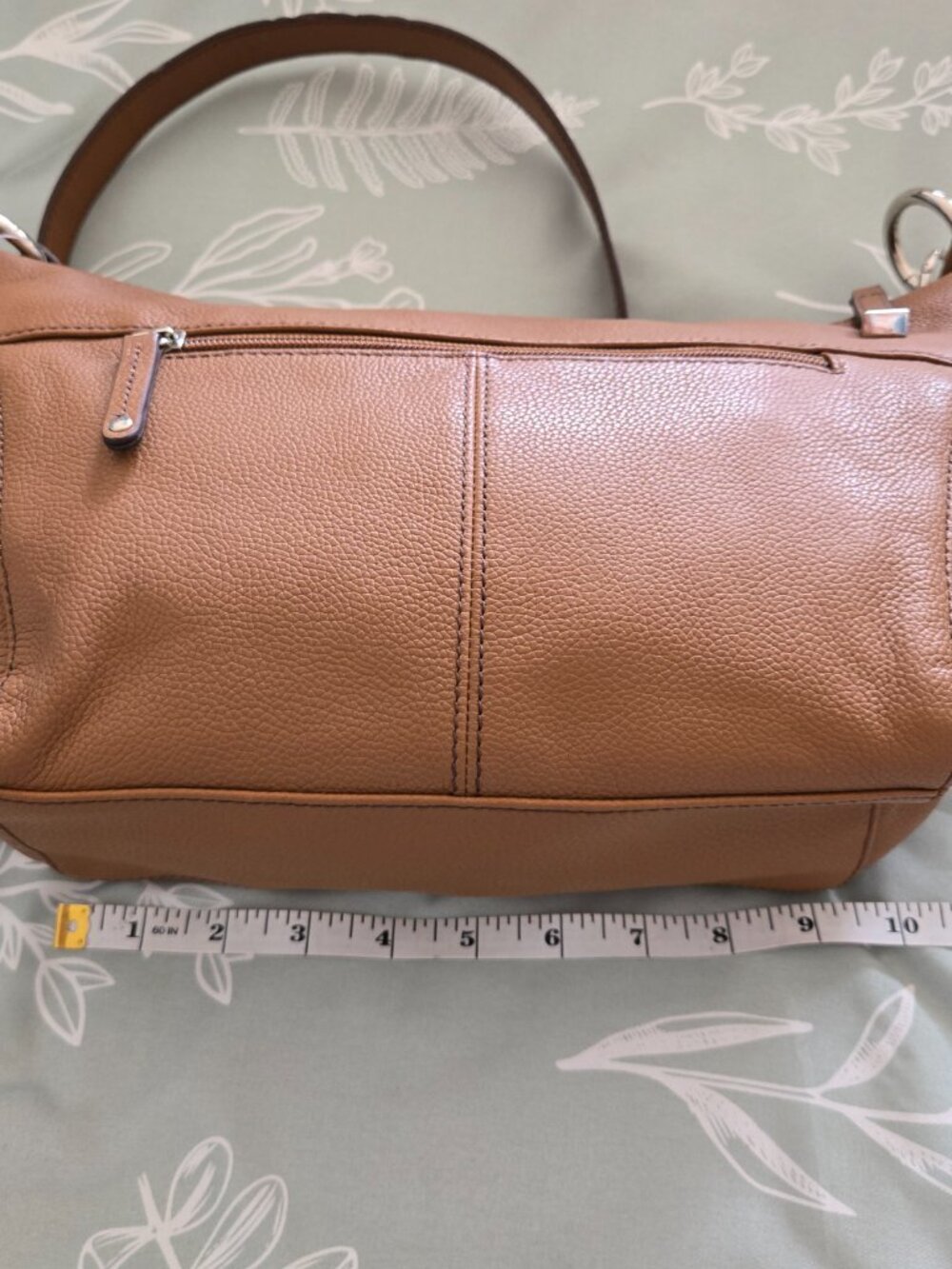 Tignanello Super Stitch Pebble Leather Convertible Shoulder Bag Cognac NWT - Picture 14 of 16